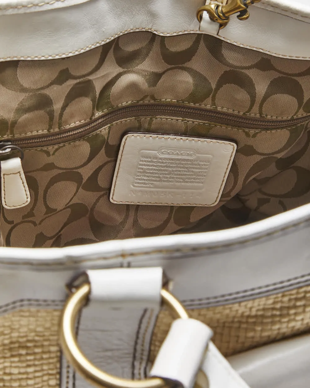 Vintage Coach Legacy Straw Tote Handbag sold by Rokit product image thumbnail 5