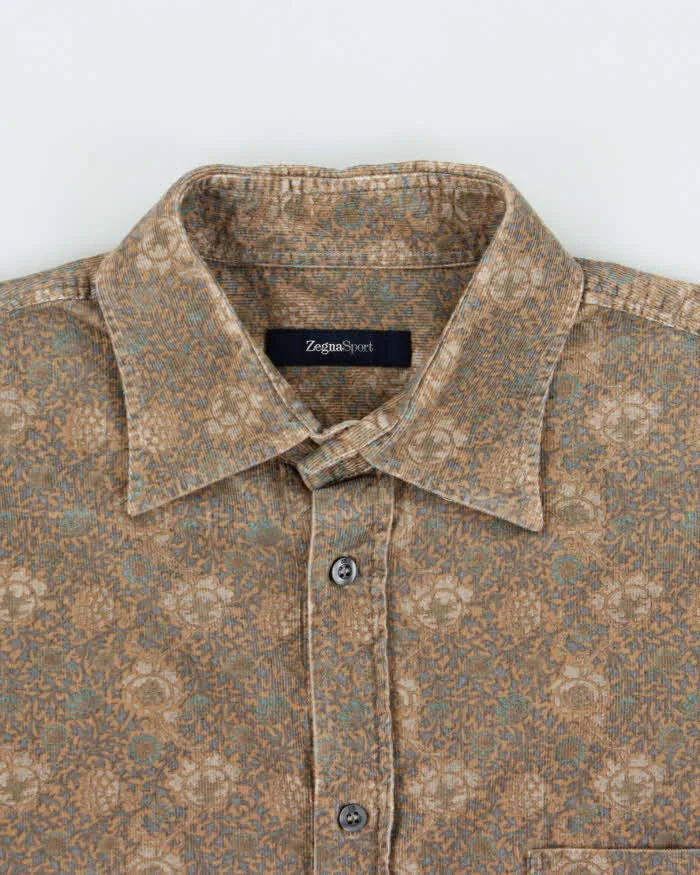 Vintage Ermenegildo Zegna Sport Floral Corduroy Long Sleeve Shirt - XL sold by Rokit product image thumbnail 3