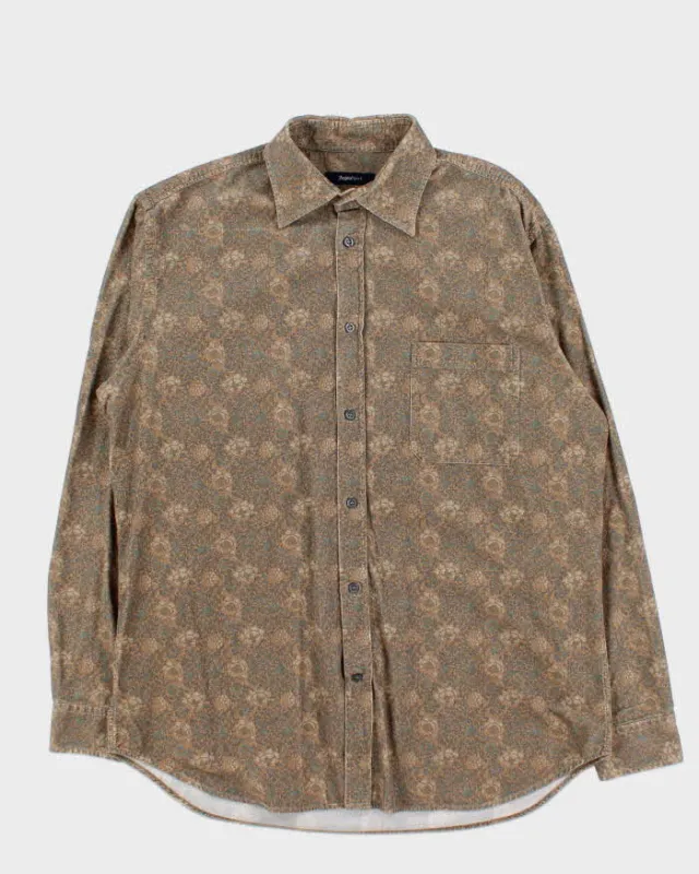 Vintage Ermenegildo Zegna Sport Floral Corduroy Long Sleeve Shirt - XL sold by Rokit
