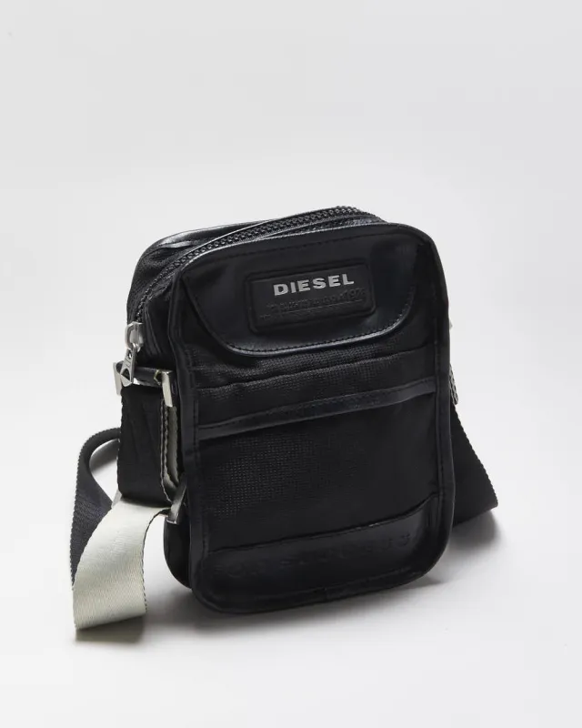 Vintage Y2K 00s Diesel Leather Nylon Crossbody Messenger Bag sold by Rokit