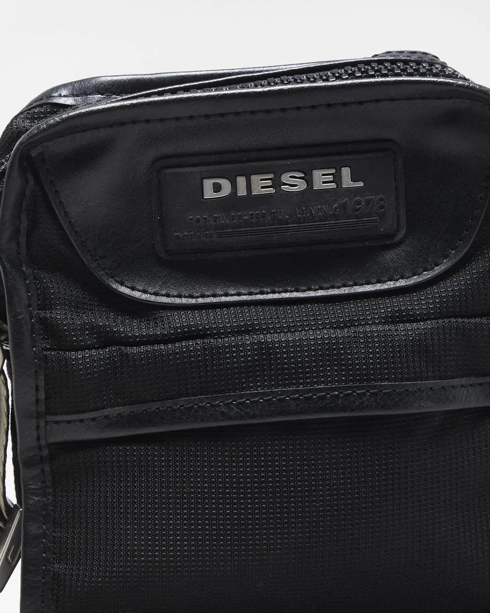 Vintage Y2K 00s Diesel Leather Nylon Crossbody Messenger Bag sold by Rokit product image thumbnail 3