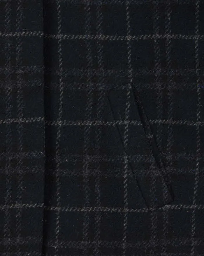 Vintage 1990s Women's Navy Burberry Nova Check Wool Overcoat - M sold by Rokit product image thumbnail 4