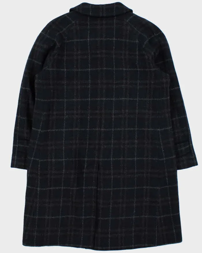 Vintage 1990s Women's Navy Burberry Nova Check Wool Overcoat - M sold by Rokit product image thumbnail 2