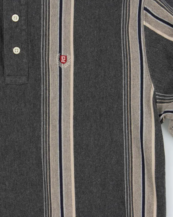 Vintage 1990s Chaps Ralph Lauren Striped Long Sleeve Polo Shirt - L sold by Rokit product image thumbnail 4