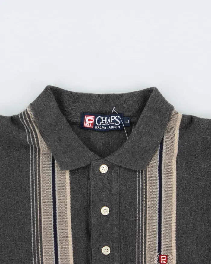 Vintage 1990s Chaps Ralph Lauren Striped Long Sleeve Polo Shirt - L sold by Rokit product image thumbnail 3
