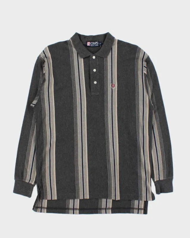 Vintage 1990s Chaps Ralph Lauren Striped Long Sleeve Polo Shirt - L sold by Rokit