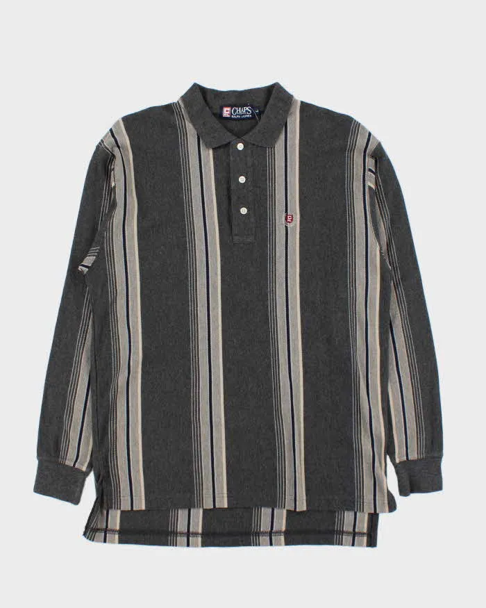 Vintage 1990s Chaps Ralph Lauren Striped Long Sleeve Polo Shirt - L sold by Rokit