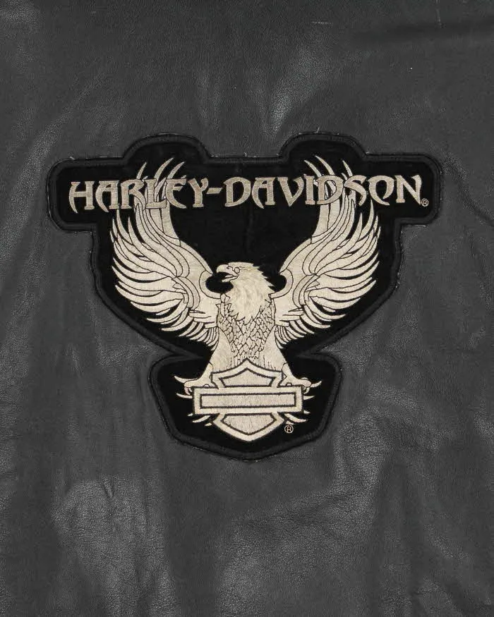 Vintage 1990s Limited Edition Harley Davidson Cowhide Leather Classic Biker Jacket - L sold by Rokit product image thumbnail 3