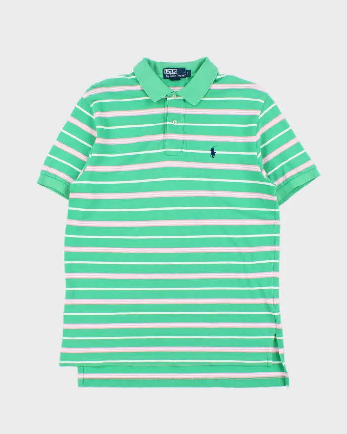 Vintage Y2K 00s Polo Ralph Lauren Striped Polo Shirt - L sold by Rokit