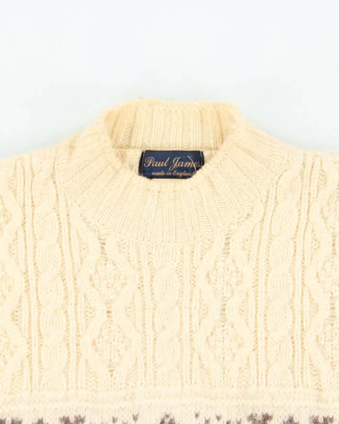 Vintage 1990s Paul James English Made Chunky Nordic High-Neck Oversized Knit Jumper - S sold by Rokit product image thumbnail 5