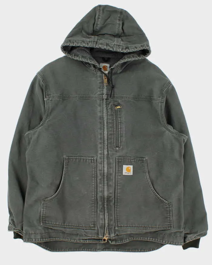Vintage 2005 Carhartt C68 Ridge Fleece Lined Oversized Hooded Workwear Jacket - L sold by Rokit