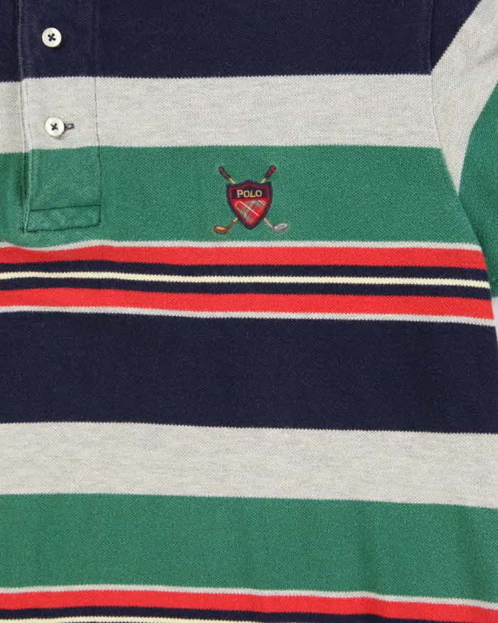 Vintage Early 1990s Polo Ralph Lauren Striped Polo Shirt - L sold by Rokit product image thumbnail 4