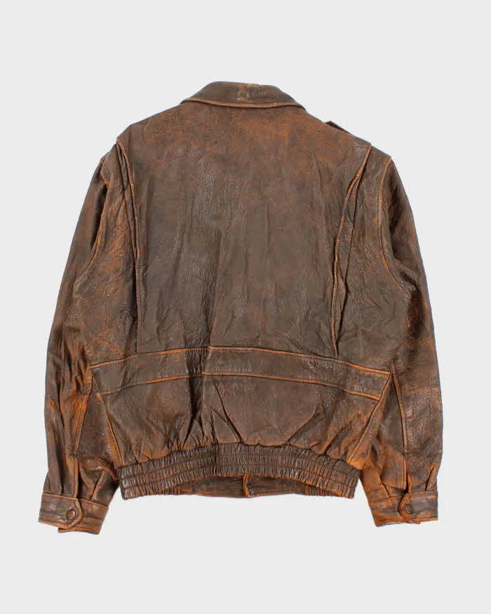 Vintage 1990s Harley Davidson Heavyweight Distressed Leather Biker Jacket - L sold by Rokit product image thumbnail 2