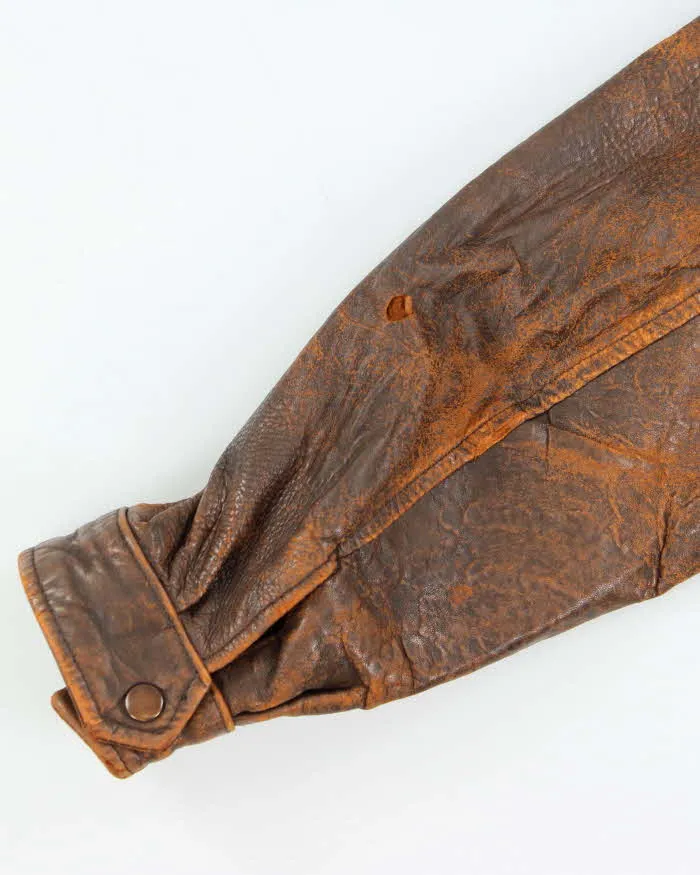 Vintage 1990s Harley Davidson Heavyweight Distressed Leather Biker Jacket - L sold by Rokit product image thumbnail 4