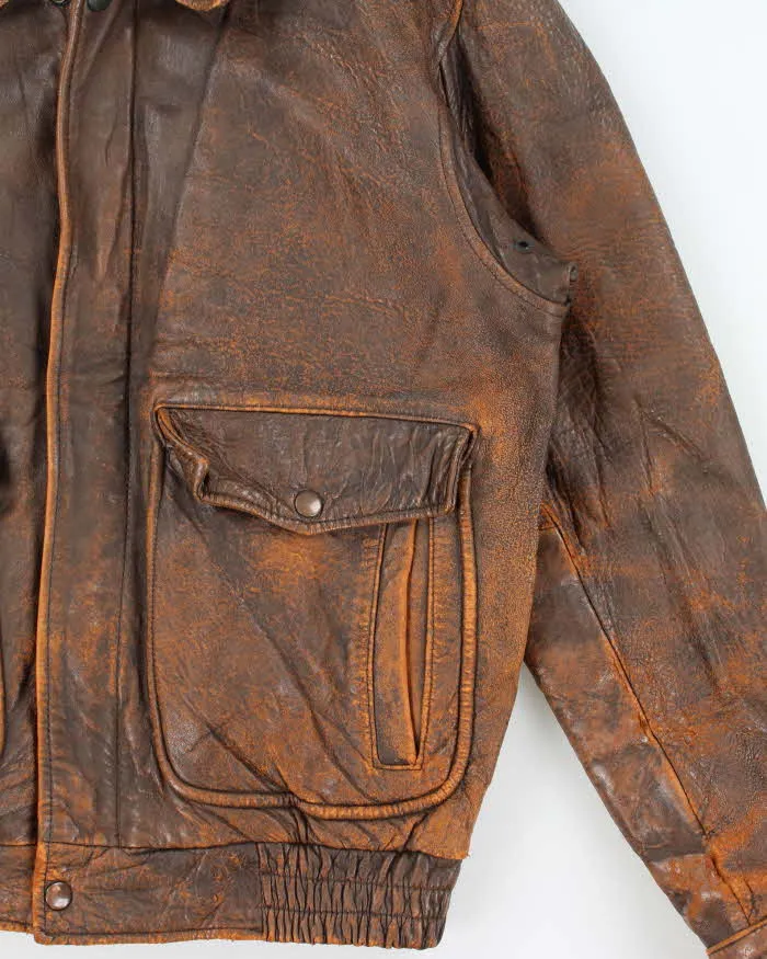 Vintage 1990s Harley Davidson Heavyweight Distressed Leather Biker Jacket - L sold by Rokit product image thumbnail 3