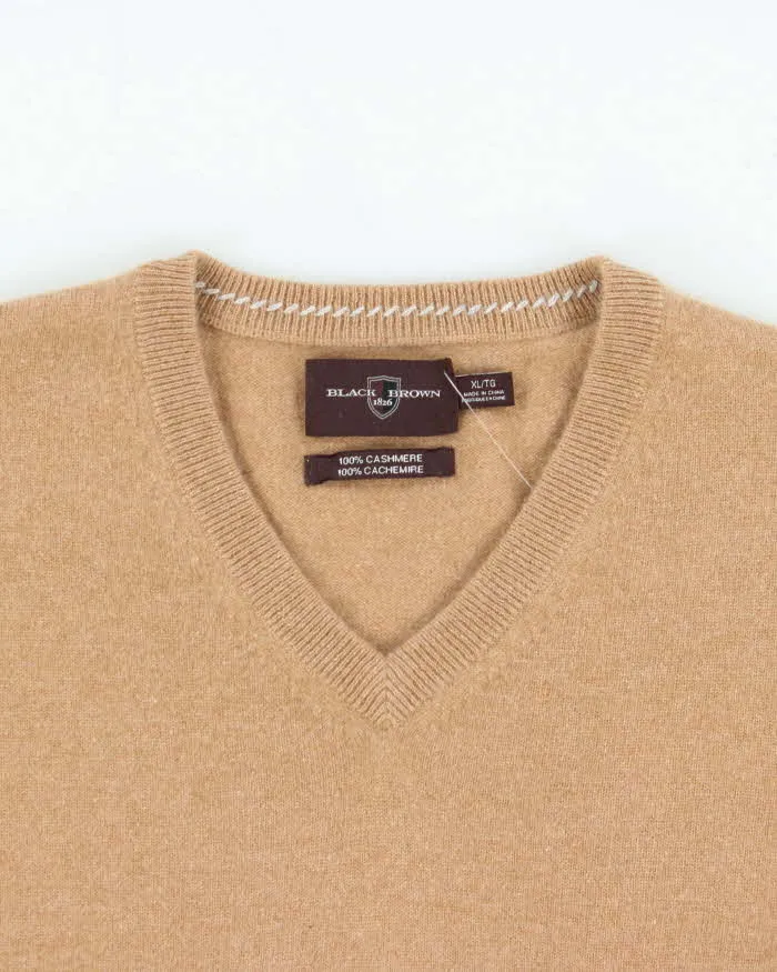 Vintage Black & Brown 1826 Cashmere V-Neck Knit Jumper - XL sold by Rokit product image thumbnail 5