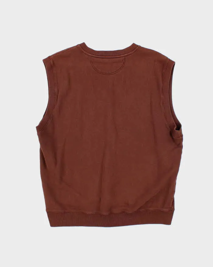 Vintage Stussy Brown Boxy V-Neck Sweater Vest - XL sold by Rokit product image thumbnail 2