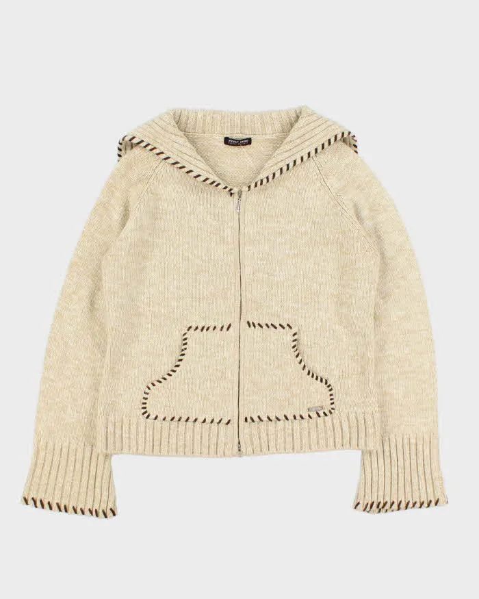 Vintage 00s Point Zero Double Zip Knit Jumper - L sold by Rokit