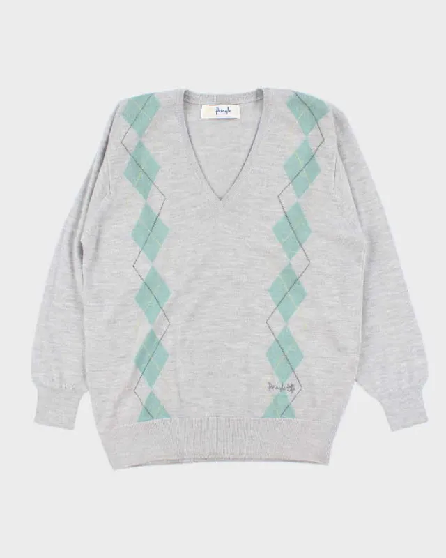 Vintage Pringle V-neck Wool Jumper - L sold by Rokit