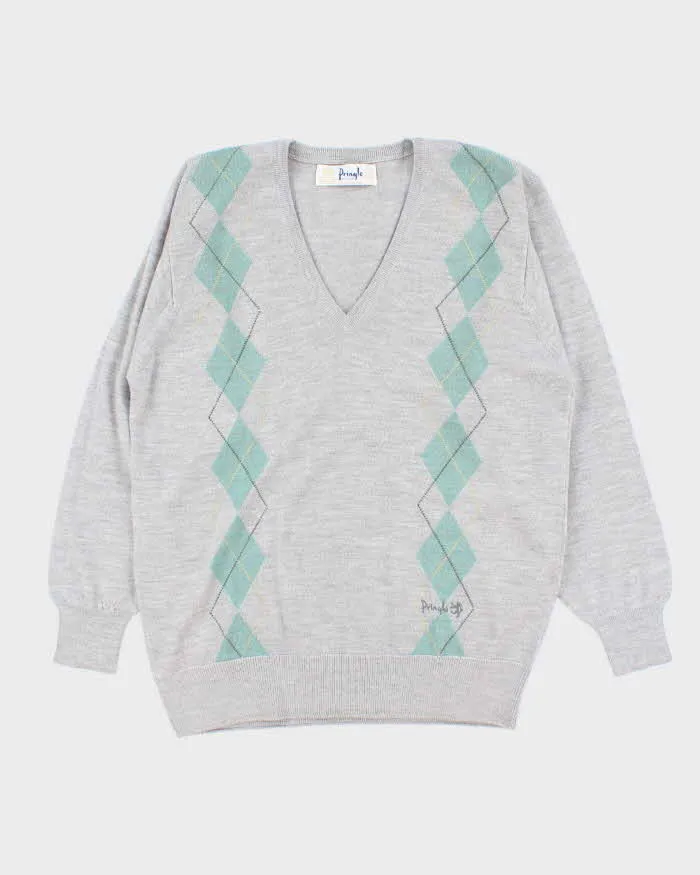 Vintage Pringle V-neck Wool Jumper - L sold by Rokit