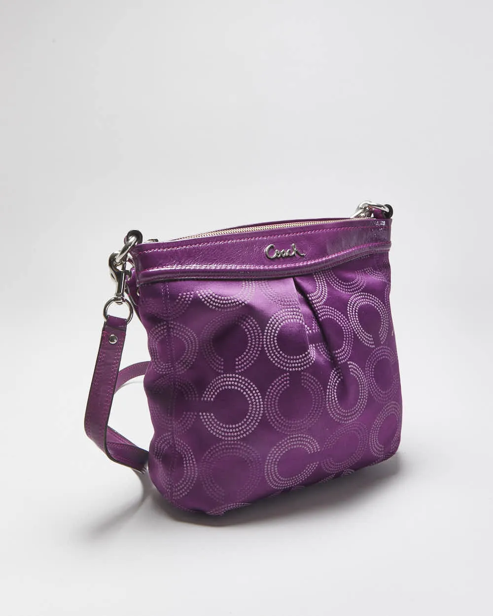 Vintage Y2K 00s Coach Ashley Dotted Op Art Signature Satin Shoulder / Crossbody Bag sold by Rokit