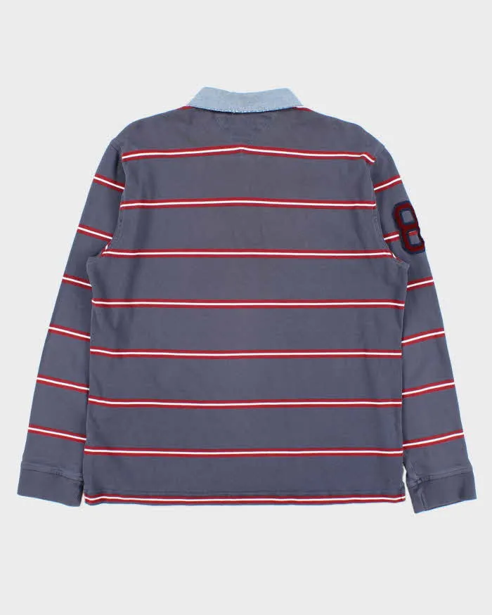 Vintage Y2K 00s Tommy Hilfiger Striped Long Sleeve Rugby Shirt - L sold by Rokit product image thumbnail 2