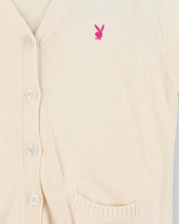 Vintage Y2K 00s Playboy Pale Pink Cotton Knit Cardigan - M sold by Rokit product image thumbnail 4