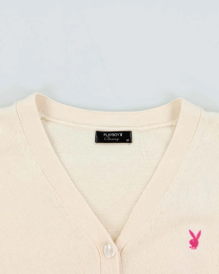 Vintage Y2K 00s Playboy Pale Pink Cotton Knit Cardigan - M sold by Rokit product image thumbnail 3