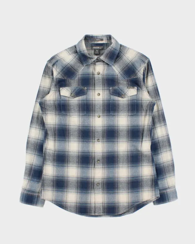 Vintage Eddie Bauer Plaid Snap Button Western Oversized Long Sleeve Flannel Shirt - S sold by Rokit