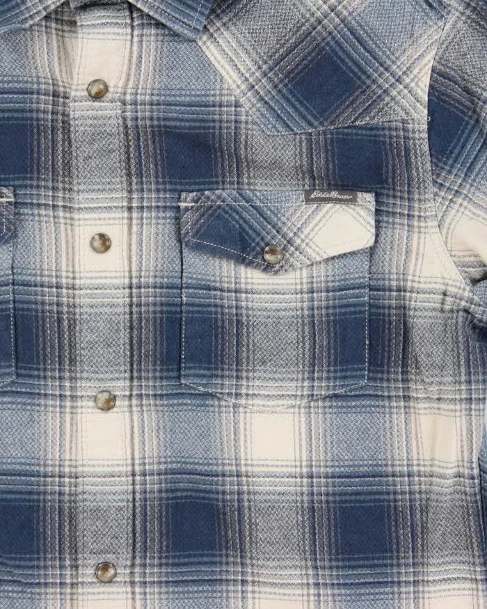 Vintage Eddie Bauer Plaid Snap Button Western Oversized Long Sleeve Flannel Shirt - S sold by Rokit product image thumbnail 4