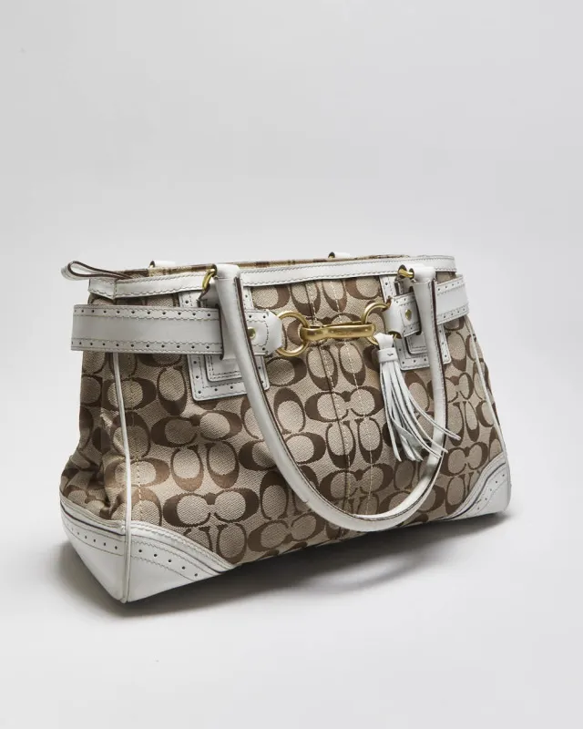 Vintage Y2k 00s Coach Hampton Signature Satchel Handbag sold by Rokit