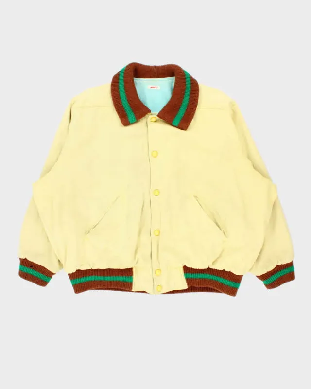 Vintage 1990s Mini-K Japan Ribbed Heavyweight Embroidered Bomber Jacket - L sold by Rokit