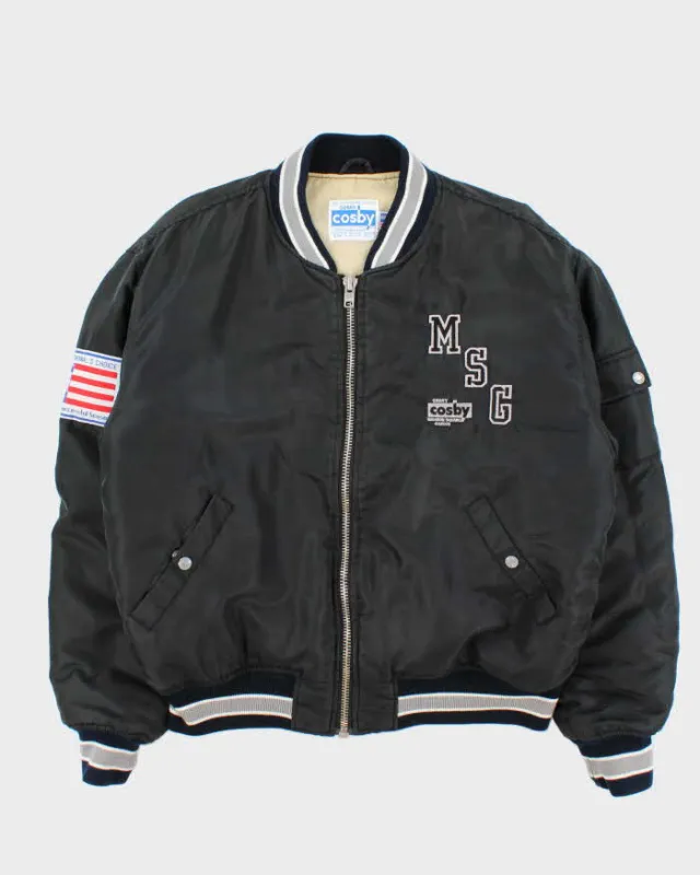 Vintage 1990s Gerry Cosby Madison Square Garden MA-1 Varsity Bomber Jacket - L sold by Rokit