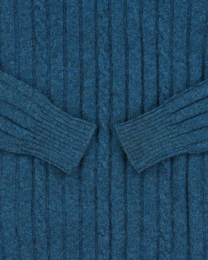 Vintage 1970s Wool Speckled Yarn Ribbed Cable Knit Crewneck Jumper - XL sold by Rokit product image thumbnail 4