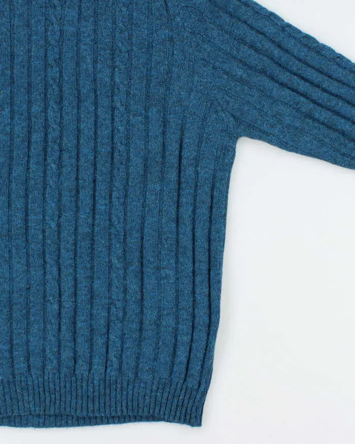 Vintage 1970s Wool Speckled Yarn Ribbed Cable Knit Crewneck Jumper - XL sold by Rokit product image thumbnail 3