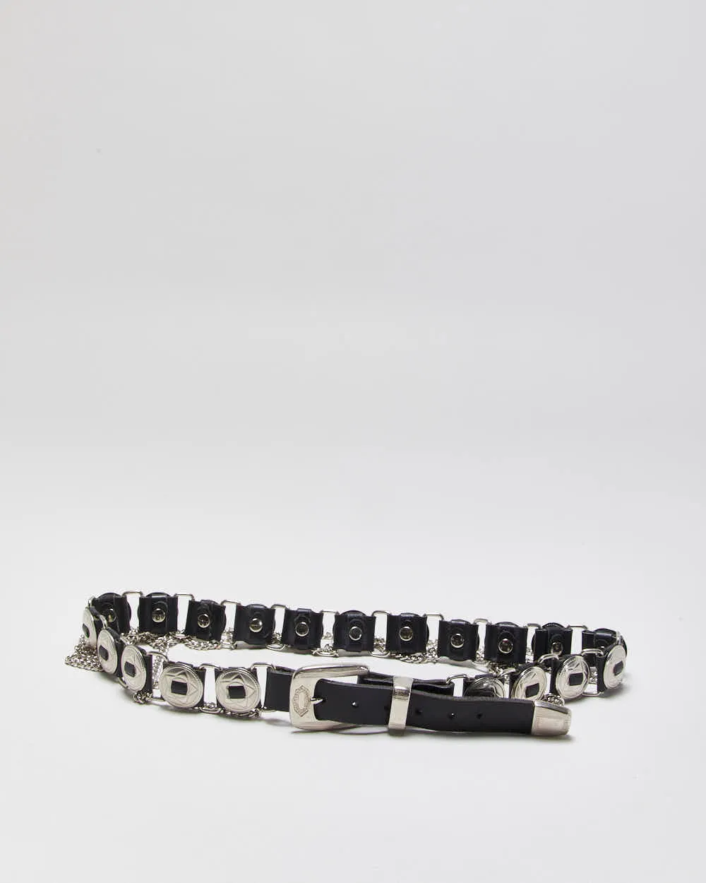 Vintage Chain Detail Leather Belt - W32-W36 sold by Rokit product image thumbnail 2