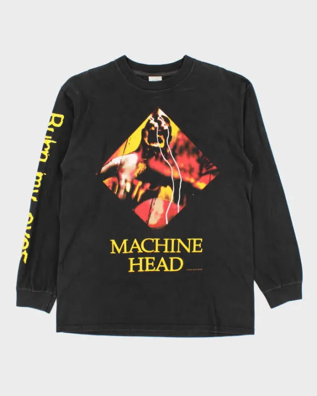 Vintage 1995 Blue Grape Machine Head Burn My Eyes Long Sleeve Band T-shirt - L made by Rokit
