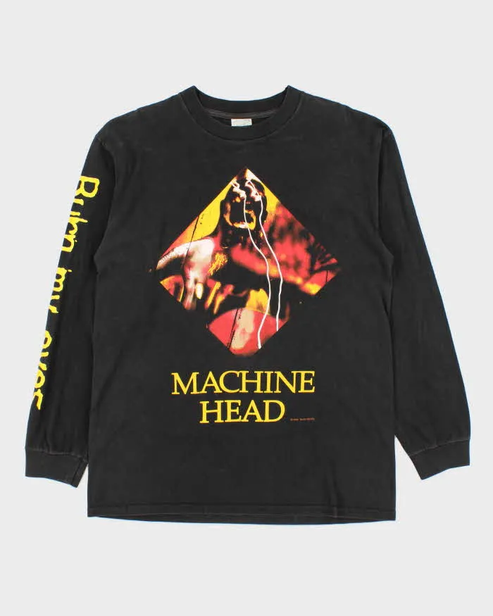 Vintage 1995 Blue Grape Machine Head Burn My Eyes Long Sleeve Band T-shirt - L sold by Rokit