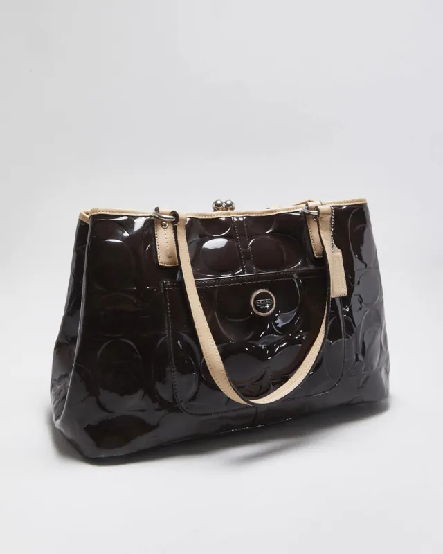 Vintage Y2k 00s Coach Embossed Patent Handbag sold by Rokit