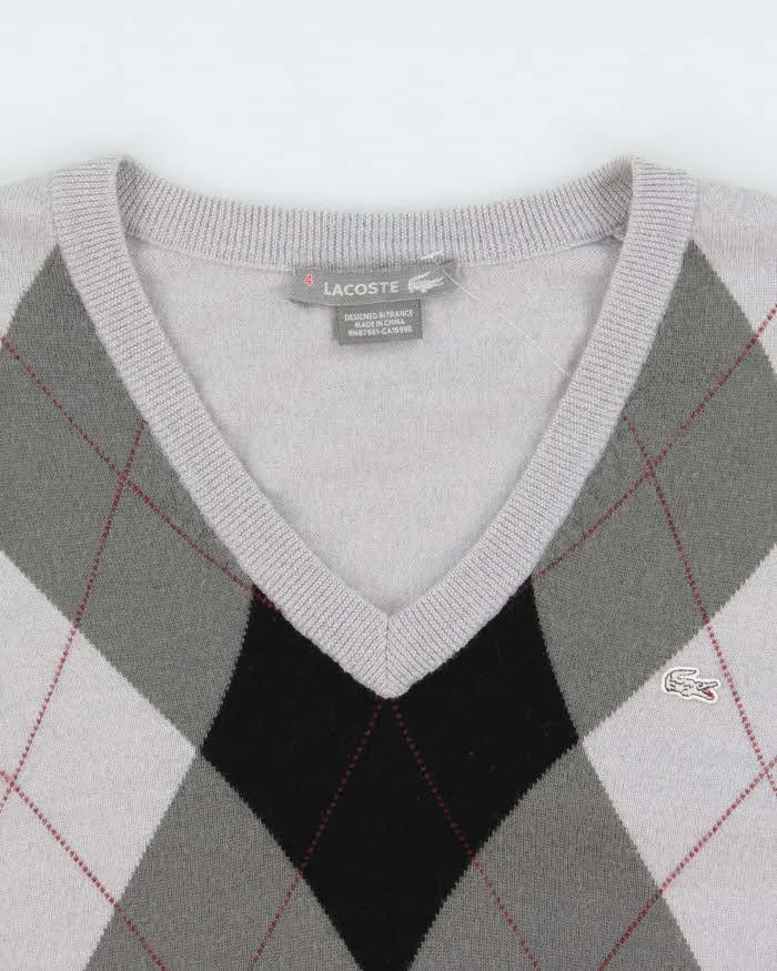 Vintage Y2K 00s Lacoste Soft Lambswool V-Neck Argyle Knit Sweater - L sold by Rokit product image thumbnail 5