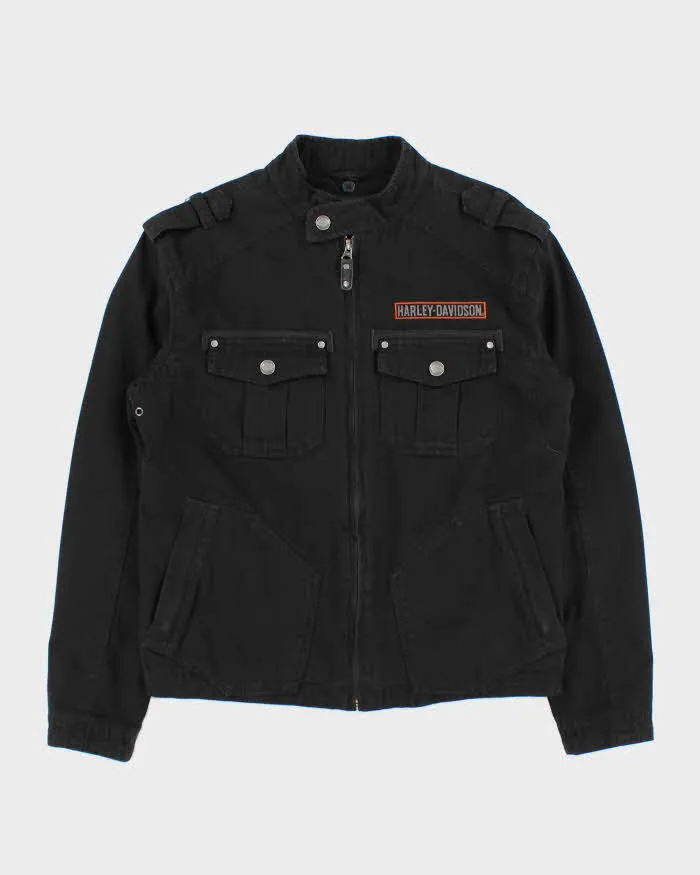 Vintage Y2K Harley Davidson Embroidered Cafe Racer Moto Jacket - S sold by Rokit