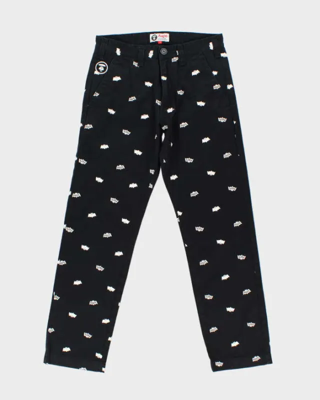 Vintage Aape By A Bathing Ape Repeat Logo Straight Leg Chino Trousers - W28 L28 sold by Rokit