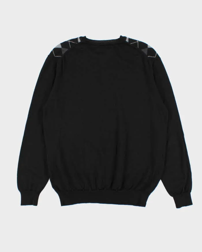 Vintage 00s Marco Fiori Merino Wool V-Neck Argyle Knit Jumper - L sold by Rokit product image thumbnail 2