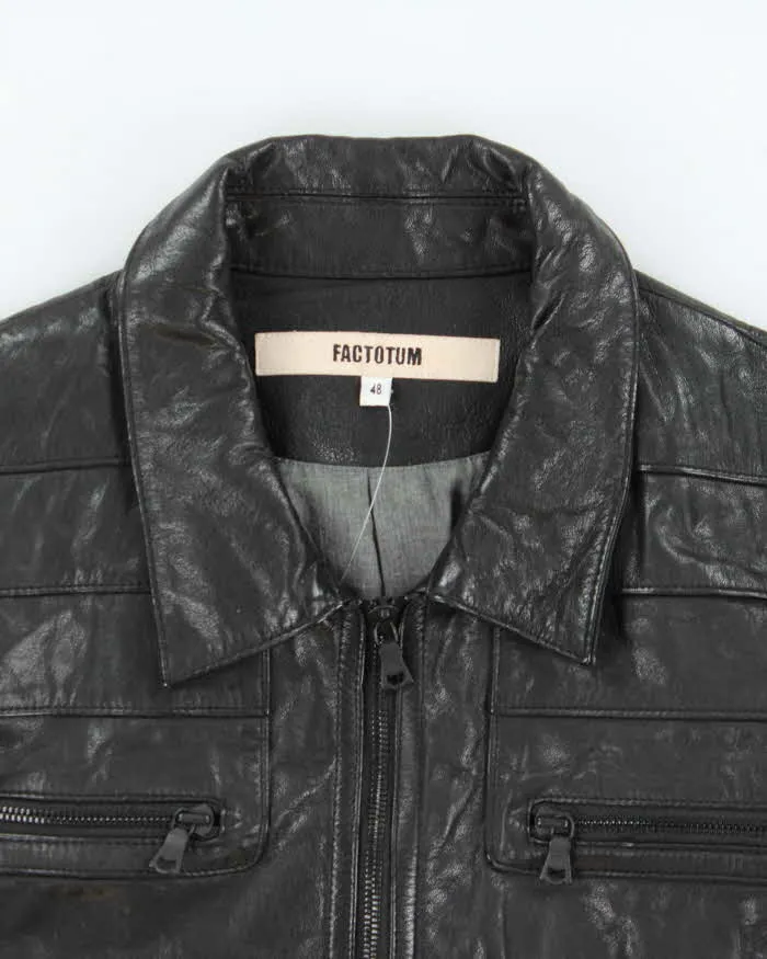 Vintage Y2K 00s Factotum Japan Buffalo Leather Moto Jacket - M sold by Rokit product image thumbnail 5