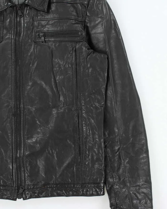 Vintage Y2K 00s Factotum Japan Buffalo Leather Moto Jacket - M sold by Rokit product image thumbnail 3