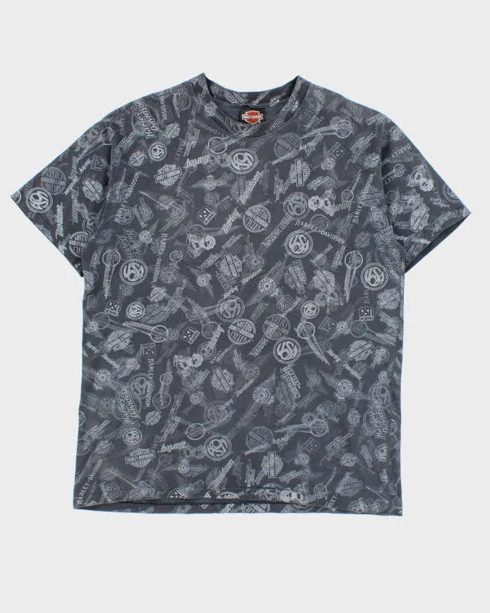 Vintage Y2K 00s Harley Davidson Repeat Badge Crewneck T-Shirt - L sold by Rokit