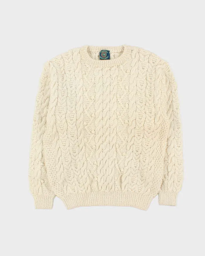 Vintage Free Spirit Forever Aran Knit Wool Jumper - L sold by Rokit