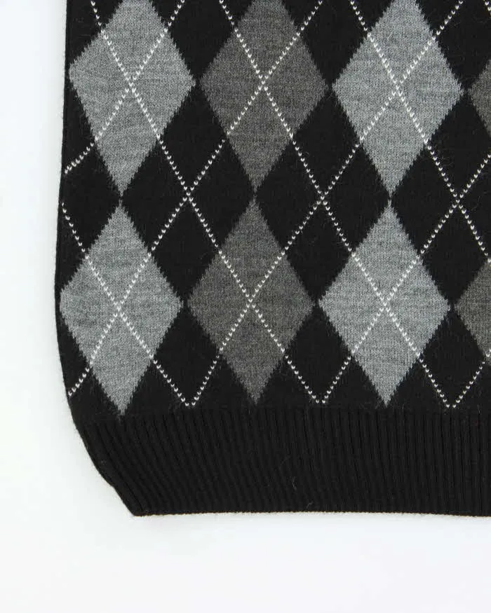 Vintage 00s Cashmere Blend V-Neck Argyle Knit Sweater - XL sold by Rokit product image thumbnail 4