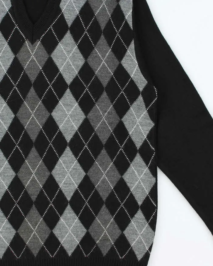 Vintage 00s Cashmere Blend V-Neck Argyle Knit Sweater - XL sold by Rokit product image thumbnail 3