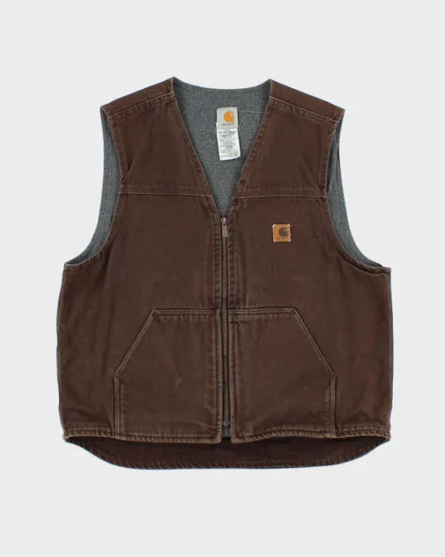 Vintage Y2K 00s Carhartt Fleece Lined Duck Canvas Workwear Gilet - XL sold by Rokit